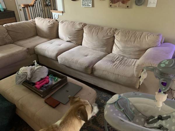 Sectional couch with ottomon (knightdale)