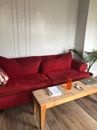 Free Red Couch & Coffee Table (Astoria)