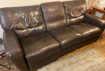 Leather Dark Brown Couch (Houston)
