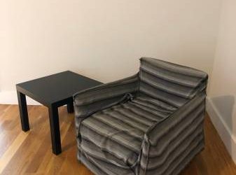 Clean Chair with removable slip cover + Side table (greenpoint)