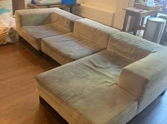 West Elm Couch and Table and commercial desk (Park Slope)