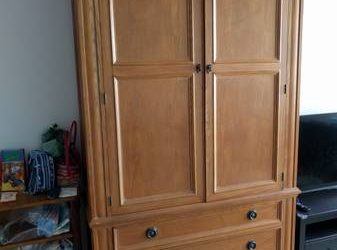 Vintage Solid Wood French style Henredon Armoire