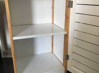 Little White bathroom storage Cabinet with two shelves (Fort lauderdale)