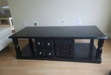 Free painted black TV stand (Houston – Midtown)