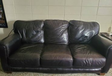 Dark brown leather couches (College Park)