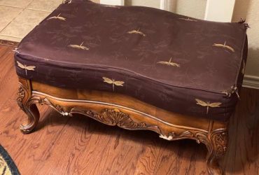 Wood and fabric ottoman (Frisco)