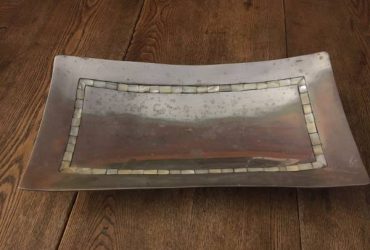 Metal and mother-of-pearl rectangular tray (Harlem / Morningside)