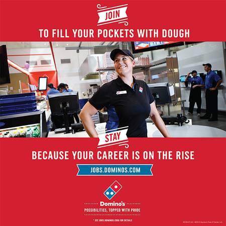DOMINOS PIZZA-DRIVERS-INSIDE CREW WANTED (SOUTH TAMPA)