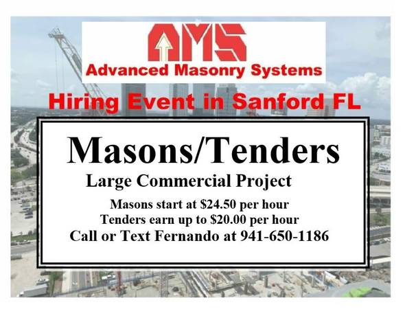 $17.00 Outdoor Construction Labor/Tenders (Sanford)