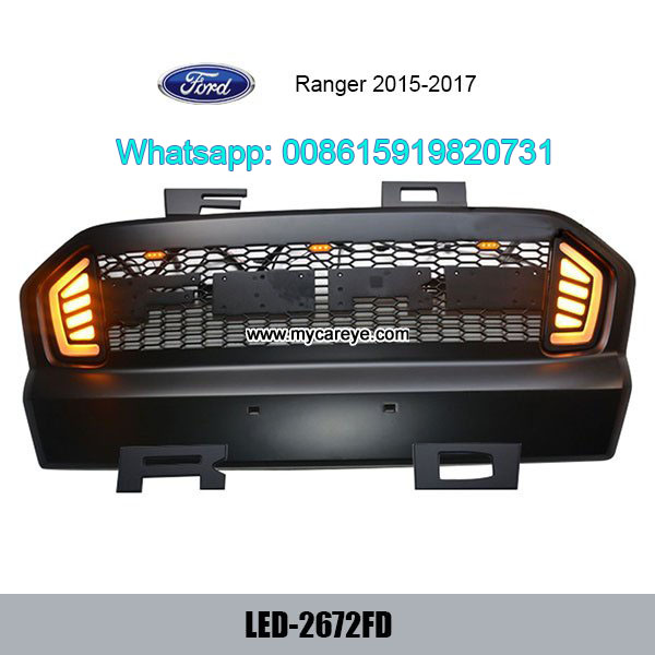 Ford Ranger Grills Car Front Bumper Grille With LED Light