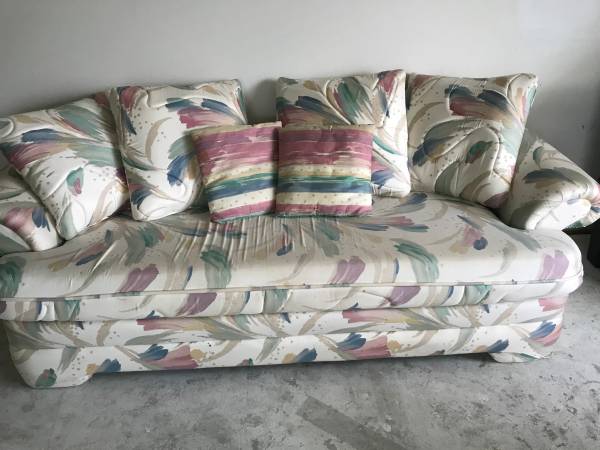 Sleeping Sofa, Reclining Chair, and 3 Bar Stools… Free (Lake Maitland Terrace Apartment)