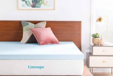 Free LINENSPA 3" Gel Infused Memory Foam Mattress Topper – Twin XL Bed (Upper East Side)