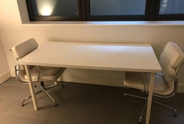White ikea dining table/desk/console/shelf (Williamsburg)