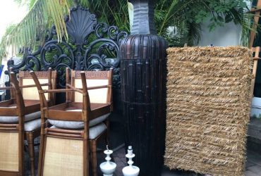 Free 4 new bamboo chairs-king headboard huge bamboo jar-lamps wicker b (Fort Lauderdale)