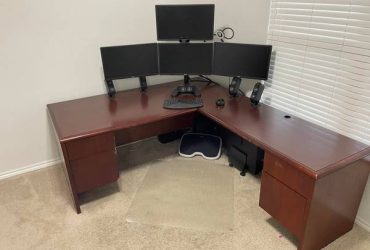 Free L Shape Desk – Heavy Well Built (Argyle)