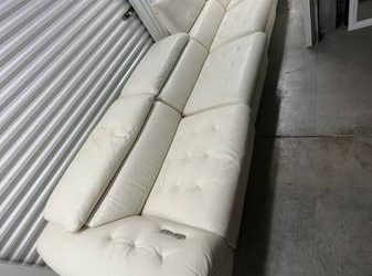 Roche bobois cinetique white leather sofa (hoboken)