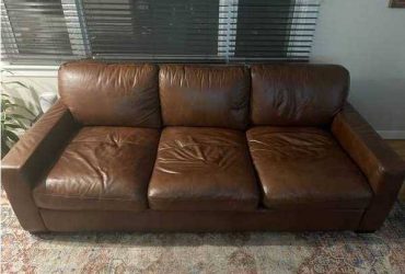 Free Used Old Leather Sofa