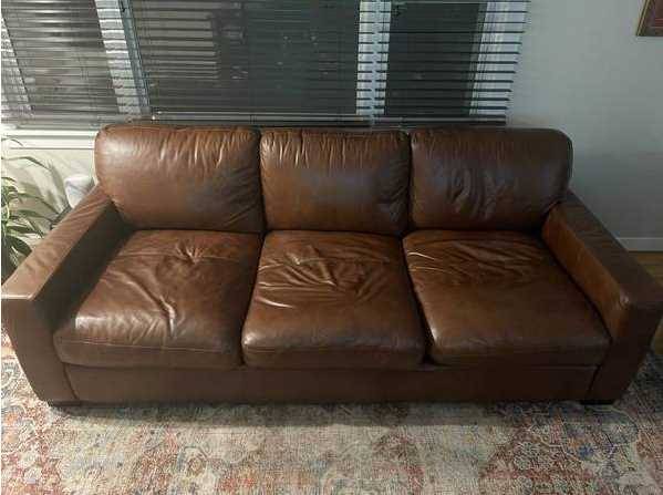 Free Used Old Leather Sofa