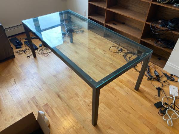 *FREE* Glass Metal Desk/Table, High Quality *FREE* (Prospect Heights, Brooklyn)