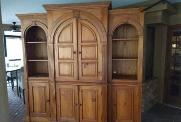 Three piece wood cabinet (Sanford)