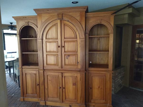 Three piece wood cabinet (Sanford)