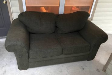 Green Fabric Pull Out Love Seat (Cedar Park)