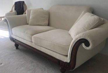 CREAM CHAISE SOFA WITH ACCENT PILLOWS (WEST BOCA)