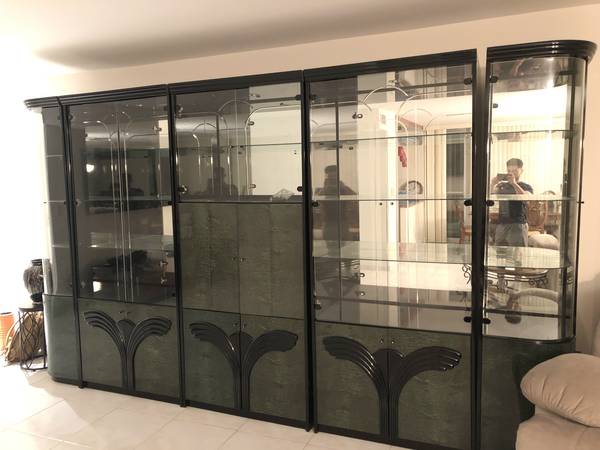 5 piece Vintage China/Porcelain Cabinet with Glass Doors (SUNNY ISLES BEACH)
