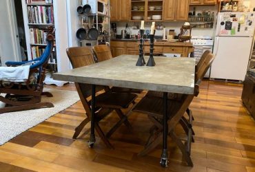 Oversized handmade raw cement dining / art studio table (Brooklyn)