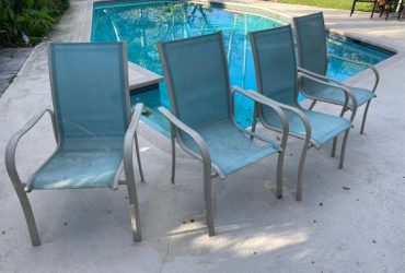 6 aluminum patio chairs (Kendall)