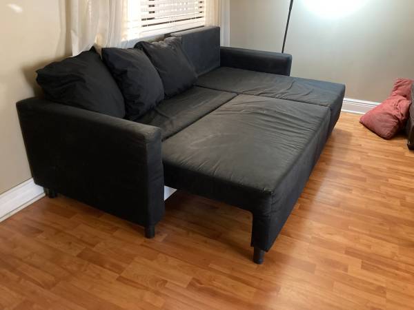 Black Ikea Sofa (pulls out into sleeper sofa) (Kendall/SW 107th Av)