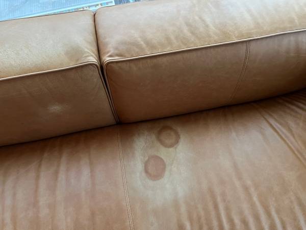 CB2 Lenyx leather sofa couch (Long Island City)
