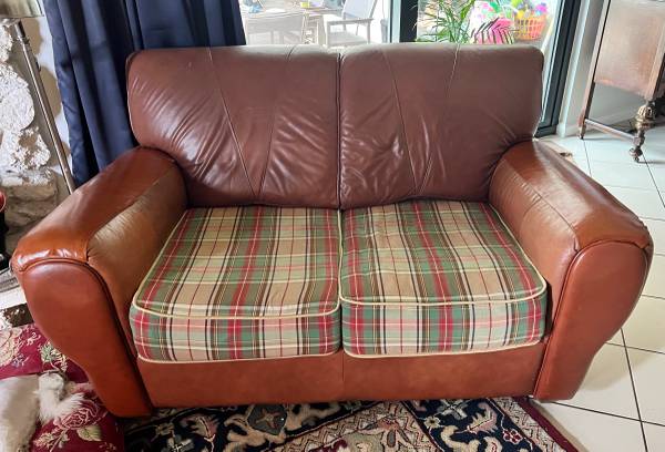 For Donation QSize Leather Sleeper Sofa and Love Seat (Cooper City)