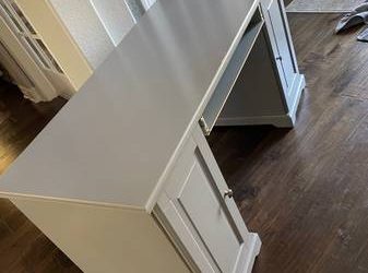 Free grey desk w cabinets and drawer (Orlando)