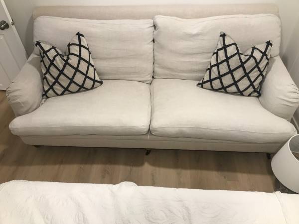 FREE Couch Sofa 100% linen and down Beige (HOUSTON TX)
