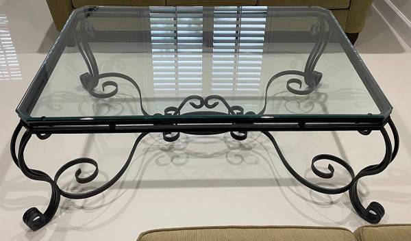 Free Wrought Iron Macy's Glass Table – Read Details 4 Pick Up (Weston)