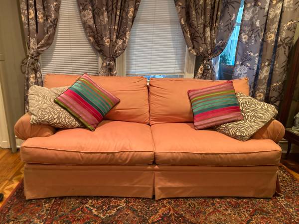 96” couch- cotton cover. From clean house (Ditmas Park)