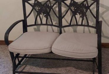FREE Two wrought iron glider love seats.