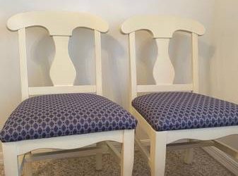 Five (5) white dining chairs (Dr. Phillips)