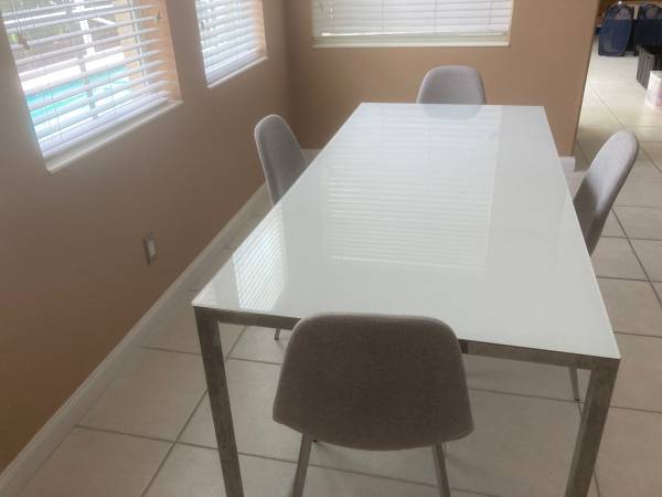 free glass dining table 71”Lx33.5”Wx29”H (Jupiter)
