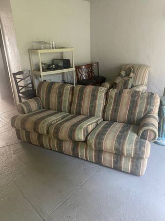 La-Z-Boy couch, La-Z-Boy chair like new, TV stand, two outdoor chairs, (Fort Lauderdale)