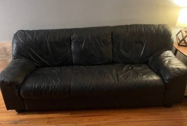 Black “leather” couch (Upper kirby) TX