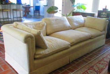 Mid Century Modern low back cream colored couch sofa (Spring) TX