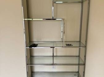 Chrome and glass etagere (Hollywood)