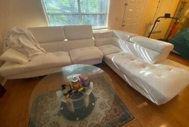 Large White Modern Sectional Sofa Couch – FREE Tampa
