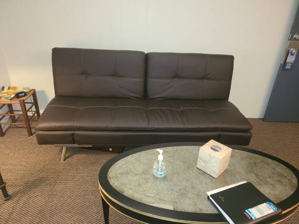 FREE euro bonded leather futon and ethan allen table (Teaneck NJ)