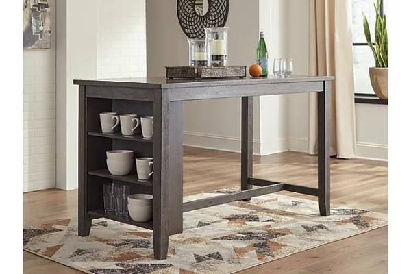 Dining Table with Shelves and Two Stools (Coconut Grove)