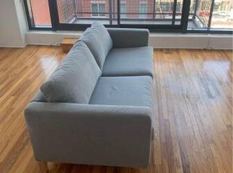 Free 2 seater grey/blue Ikea Karlstad Couch (disassembled) (Chicago)