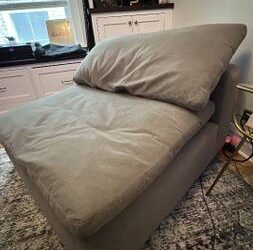 Bob’s Discount Furniture Dream Gray Armless Chair (Chicago)