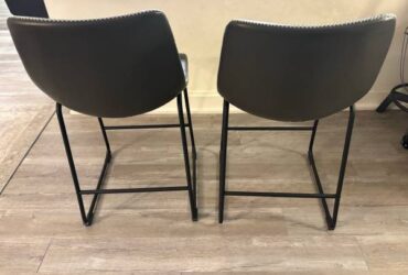 Two (2) PU Leather bar heights stools (Financial district, Manhattan)